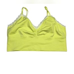 Victoria's Secret Wireless Lime Neon Green Lace Bralette M NWT